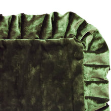 Load image into Gallery viewer, Velvet Ruffle Pillow Cover Set - Olive Green