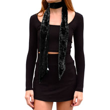 Load image into Gallery viewer, Velvet Skinny Scarf - Black