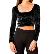 Load image into Gallery viewer, Velvet Square-Neck Top - Black