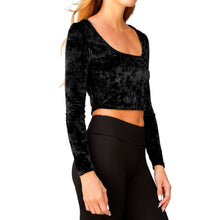 Load image into Gallery viewer, Velvet Square-Neck Top - Black