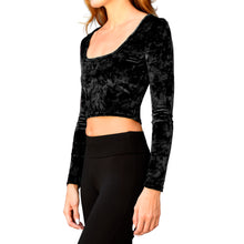 Load image into Gallery viewer, Velvet Square-Neck Top - Black