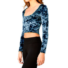 Load image into Gallery viewer, Velvet Square-Neck Top - Indigo