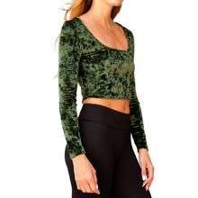Load image into Gallery viewer, Velvet Square-Neck Top - Olive Green