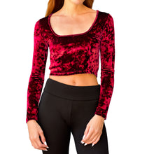 Load image into Gallery viewer, Velvet Square-Neck Top - Red