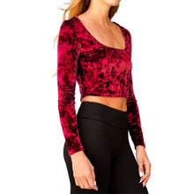Load image into Gallery viewer, Velvet Square-Neck Top - Red