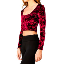 Load image into Gallery viewer, Velvet Square-Neck Top - Red