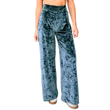 Load image into Gallery viewer, Velvet Wide Leg Pants - Indigo