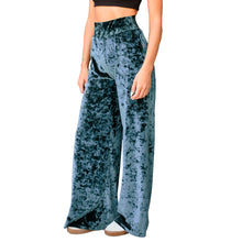 Load image into Gallery viewer, Velvet Wide Leg Pants - Indigo