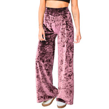 Load image into Gallery viewer, Velvet Wide Leg Pants - Dusty Rose