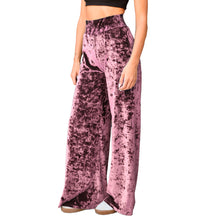 Load image into Gallery viewer, Velvet Wide Leg Pants - Dusty Rose