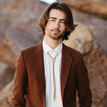 Load image into Gallery viewer, Gemstone Bolo Tie - Aquamarine (Silver)