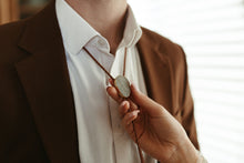 Load image into Gallery viewer, Gemstone Bolo Tie - Aquamarine (Gold)