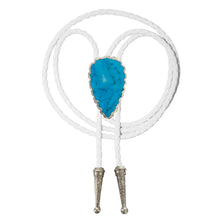 Load image into Gallery viewer, Gemstone Bolo Tie - Blue Turquoise (Silver)