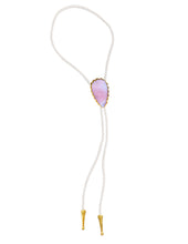 Load image into Gallery viewer, Gemstone Bolo Tie - Pink Opal (Gold)