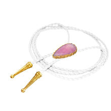 Load image into Gallery viewer, Gemstone Bolo Tie - Pink Opal (Gold)