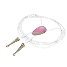 Load image into Gallery viewer, Gemstone Bolo Tie - Pink Opal (Silver)