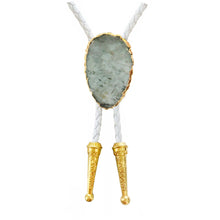 Load image into Gallery viewer, Gemstone Bolo Tie - Aquamarine (Gold)