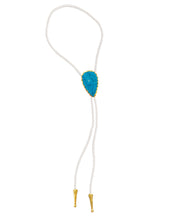 Load image into Gallery viewer, Gemstone Bolo Tie - Blue Turquoise (Gold)