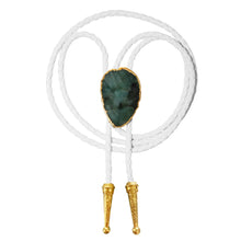 Load image into Gallery viewer, Gemstone Bolo Tie - Emerald (Gold)