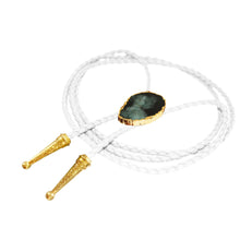 Load image into Gallery viewer, Gemstone Bolo Tie - Emerald (Gold)