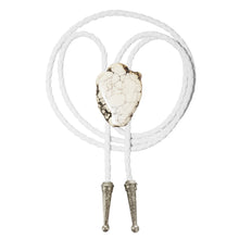 Load image into Gallery viewer, Gemstone Bolo Tie - Howlite (Silver or Gold)