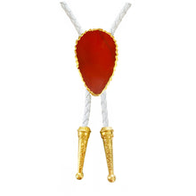 Load image into Gallery viewer, Gemstone Bolo Tie - Red Jasper (Gold)