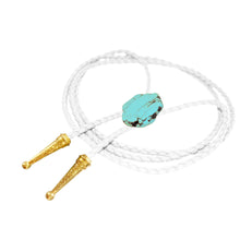 Load image into Gallery viewer, Gemstone Bolo Tie - Tuquoise (Silver or Gold)