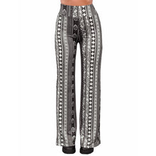 Load image into Gallery viewer, Wide Leg Pants - Black/White Paisley