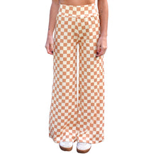 Load image into Gallery viewer, Wide Leg Pants - Tan Checkerboard