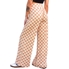 Load image into Gallery viewer, Wide Leg Pants - Tan Checkerboard