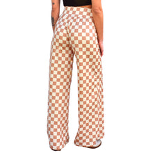 Load image into Gallery viewer, Wide Leg Pants - Tan Checkerboard