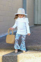 Load image into Gallery viewer, Girl's Bell Bottoms - Indigo Floral