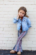 Load image into Gallery viewer, Girl's Bell Bottoms - Indigo Paisley