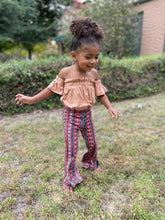 Load image into Gallery viewer, Little Girl&#39;s Bell Bottoms - Marsala Paisley
