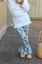 Load image into Gallery viewer, Girl's Bell Bottoms - Indigo Floral