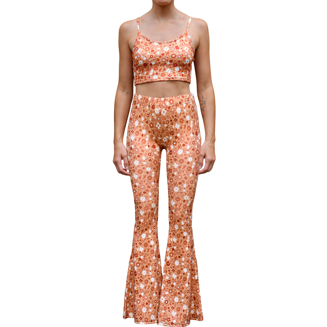 Bell Bottoms - Gold Floral