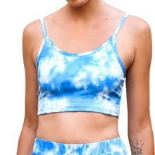 Load image into Gallery viewer, Cropped Tank Top - Blue Tie Dye