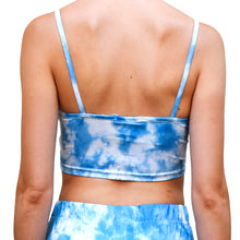 Load image into Gallery viewer, Cropped Tank Top - Blue Tie Dye
