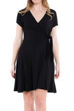 Load image into Gallery viewer, Surplice Wrap Dress - Black
