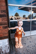 Load image into Gallery viewer, Girl's Bell Bottoms - Tan Checkerboard