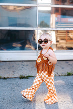 Load image into Gallery viewer, Girl's Bell Bottoms - Tan Checkerboard