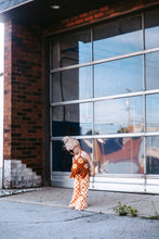 Load image into Gallery viewer, Girl's Bell Bottoms - Tan Checkerboard