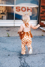 Load image into Gallery viewer, Girl's Bell Bottoms - Tan Checkerboard