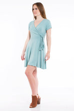 Load image into Gallery viewer, Surplice Wrap Dress - Light Blue
