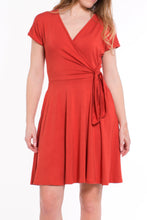 Load image into Gallery viewer, Surplice Wrap Dress - Brick Red