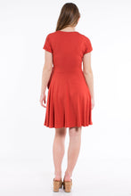 Load image into Gallery viewer, Surplice Wrap Dress - Brick Red