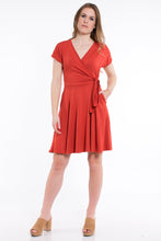 Load image into Gallery viewer, Surplice Wrap Dress - Brick Red