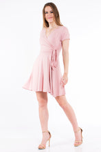 Load image into Gallery viewer, Surplice Wrap Dress - Dusty Pink
