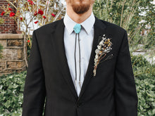 Load image into Gallery viewer, Gemstone Bolo Tie - Tuquoise (Silver or Gold)