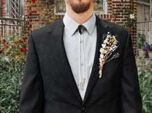 Load image into Gallery viewer, Gemstone Bolo Tie - Onyx (Silver)